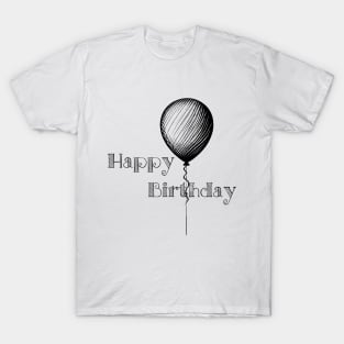 Happy Birthday (Classic) with Black Lettering T-Shirt